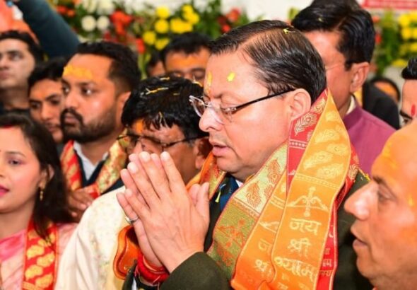 खाटू श्याम धाम पहुँचे मुख्यमंत्री धामी, प्राण प्रतिष्ठा महोत्सव में लिया भाग