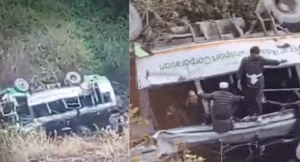 उत्तराखंड : खाई में गिरी बस, दर्दनाक हादसे में चार की मौत_ कई घायल