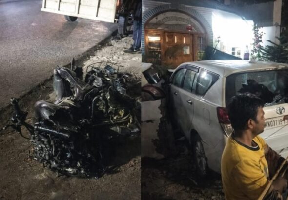 दून में नशे में धुत्त इनोवा चालक का तांडव: बाइक सवार पिता की मौत, बेटा गंभीर, कार घर में घुसी