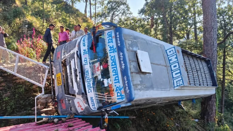 Overturned-Bus-on-Forested-Hillside